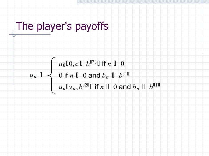 The player's payoffs 