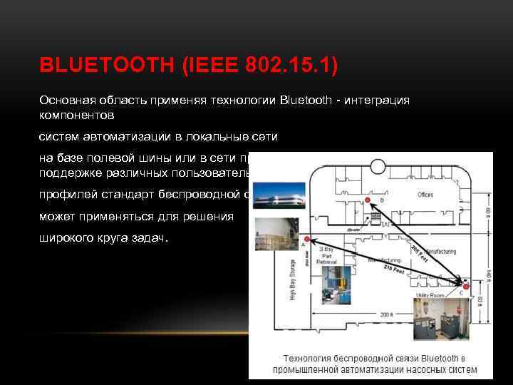BLUETOOTH (IEEE 802. 15. 1) Основная область применяя технологии Bluetooth - интеграция компонентов систем