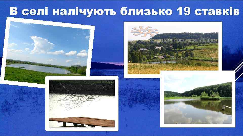 В селі налічують близько 19 ставків 
