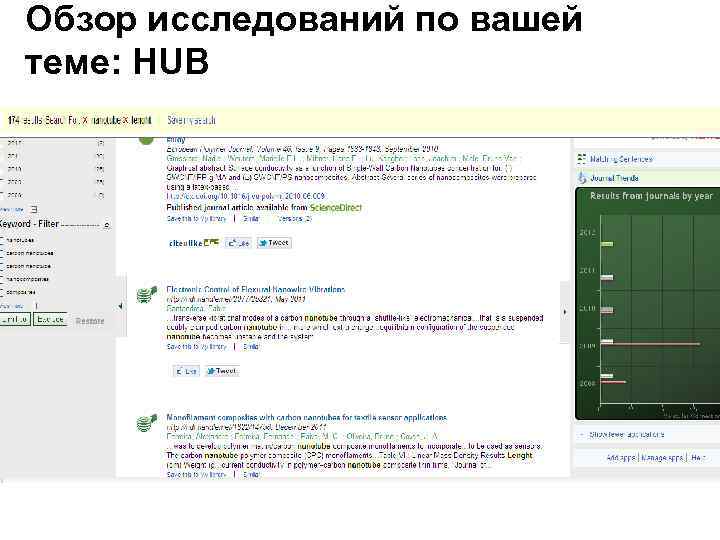 Обзор исследований по вашей теме: HUB 
