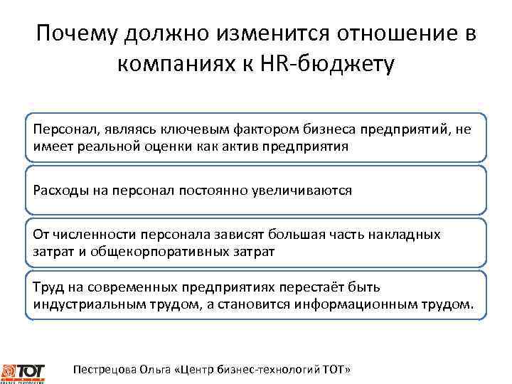 Почему должно изменится отношение в компаниях к HR-бюджету Персонал, являясь ключевым фактором бизнеса предприятий,