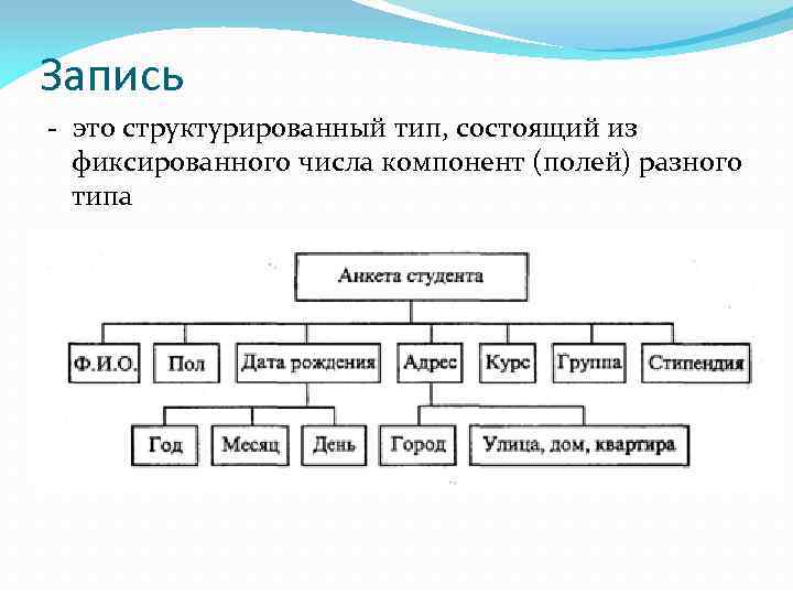 Виды данных компании