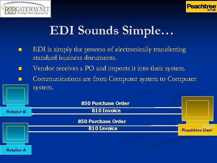 EDI Sounds Simple… n n n EDI is simply the process of electronically transferring