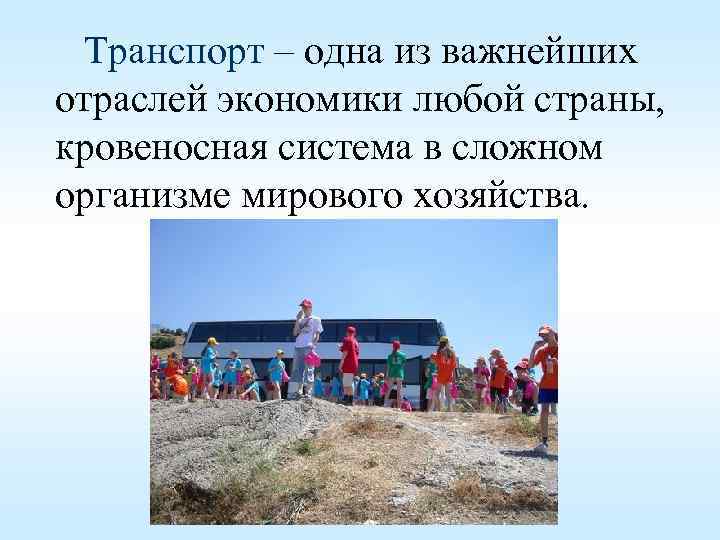 Транспорт – одна из важнейших отраслей экономики любой страны, кровеносная система в сложном организме