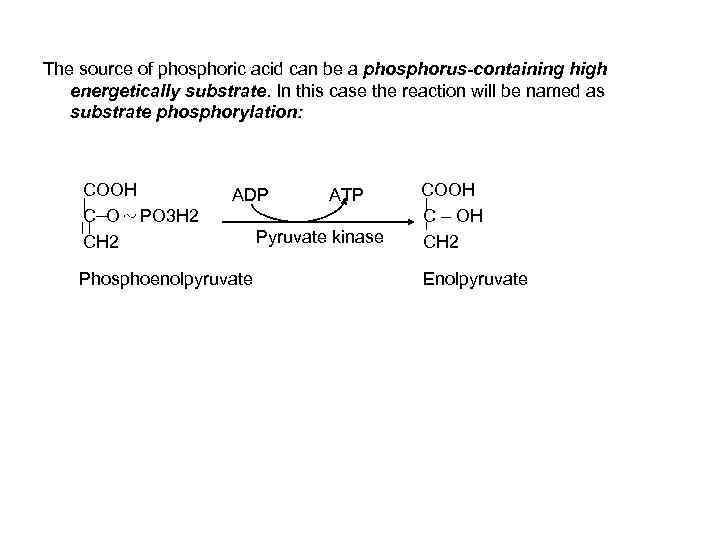 The source of phosphoric acid can be a phosphorus-containing high energetically substrate. In this
