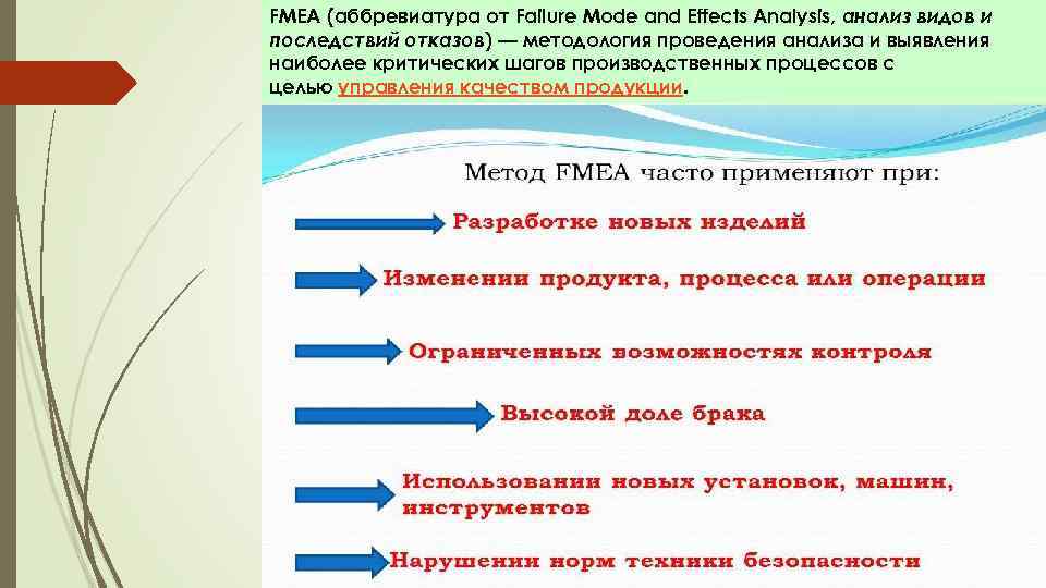 FMEA (аббревиатура от Failure Mode and Effects Analysis, анализ видов и последствий отказов) —