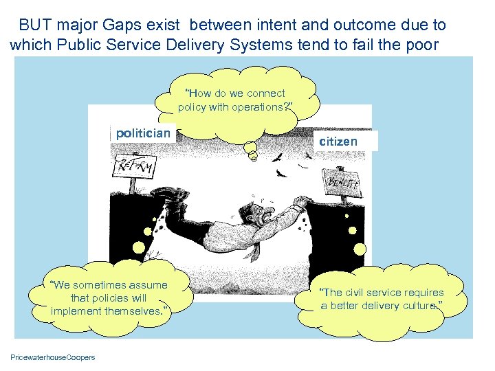 BUT major Gaps exist between intent and outcome due to which Public Service Delivery