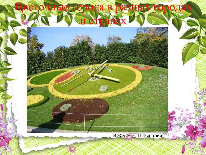 Цветочные города в разных городах и странах В Женеве, Швейцария 