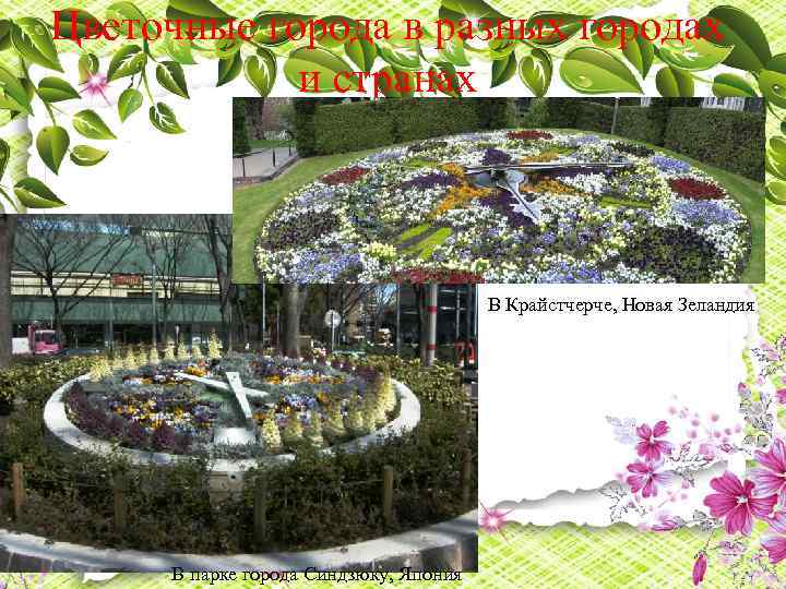 Цветочные города в разных городах и странах В Крайстчерче, Новая Зеландия В парке города