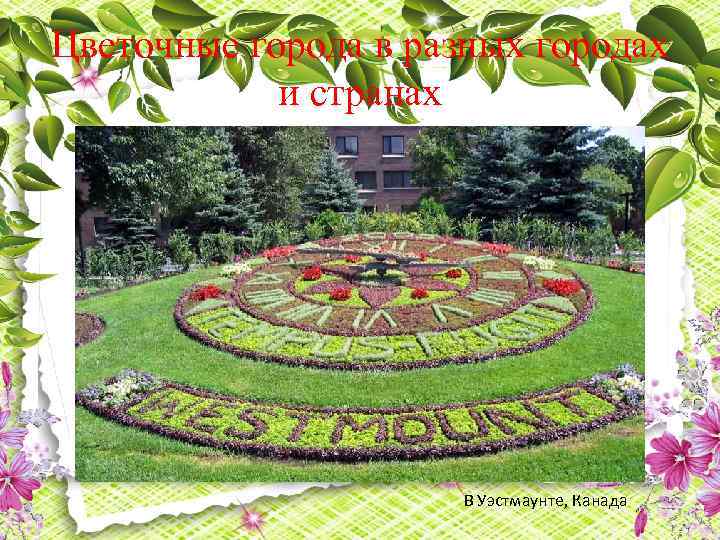 Цветочные города в разных городах и странах В Уэстмаунте, Канада 
