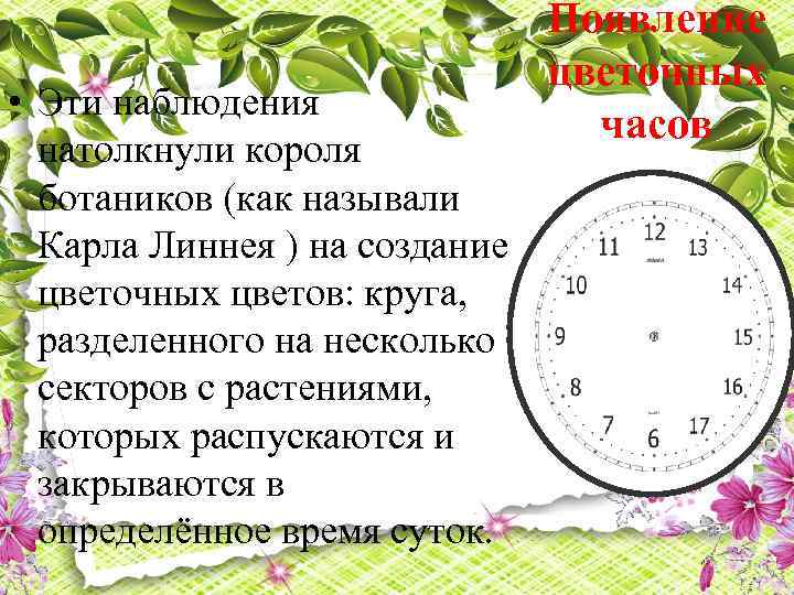  • Эти наблюдения натолкнули короля ботаников (как называли Карла Линнея ) на создание