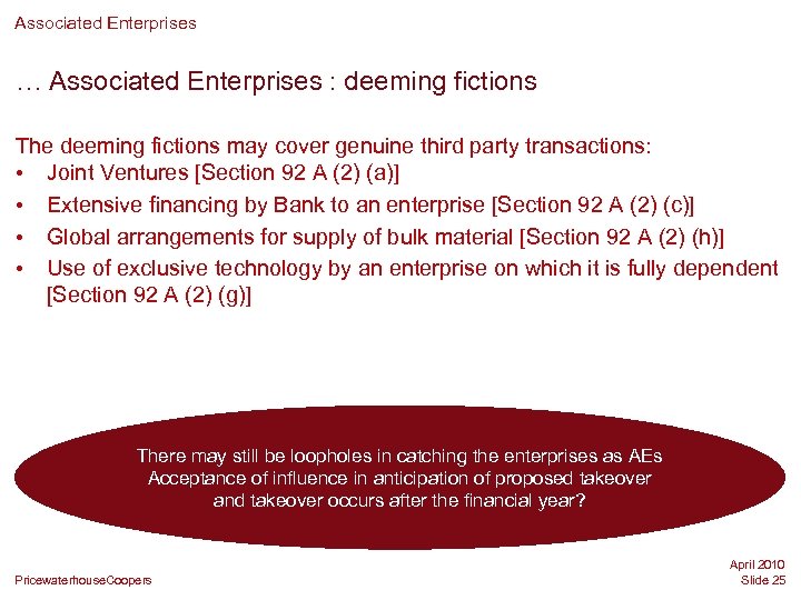 Associated Enterprises … Associated Enterprises : deeming fictions The deeming fictions may cover genuine