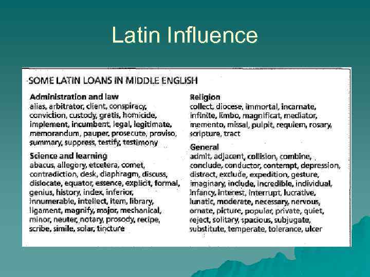 Latin Influence 