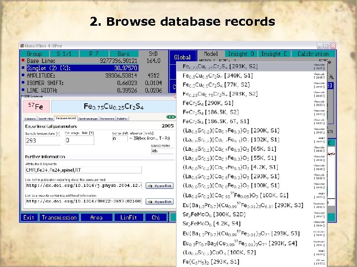 2. Browse database records 