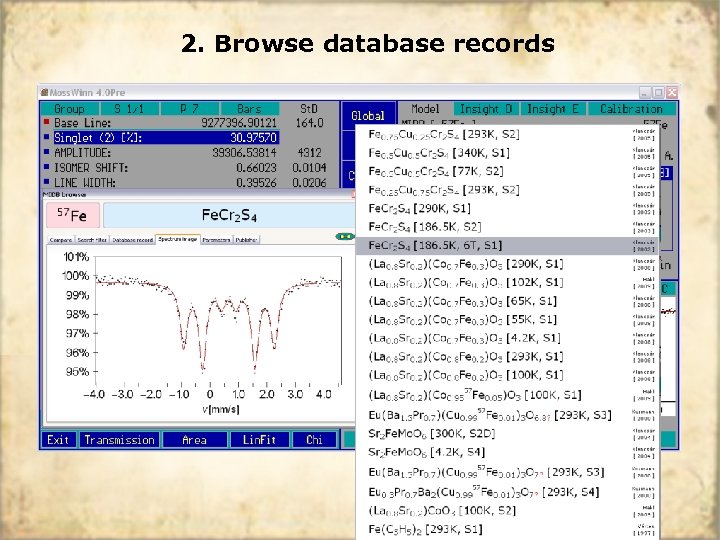 2. Browse database records 
