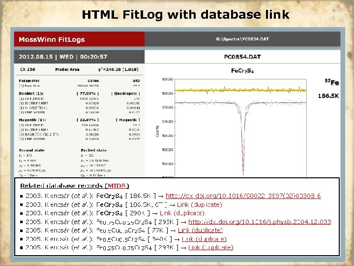 HTML Fit. Log with database link 