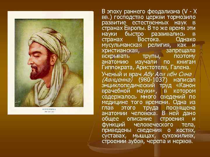 В эпоху раннего феодализма (V Х вв. ) господство церкви тормозило развитие естественных наук