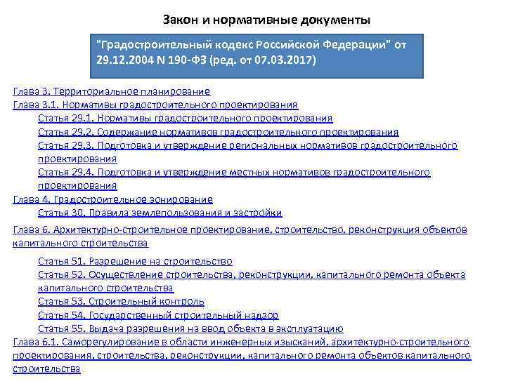 Закон и нормативные документы 