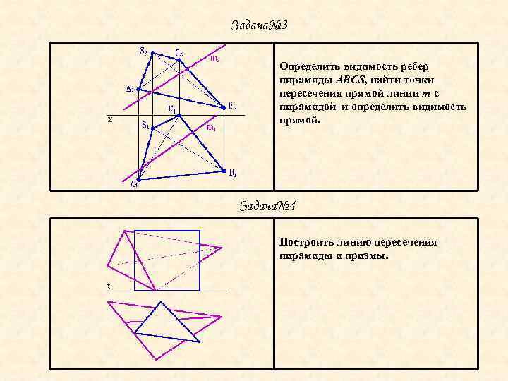 Пересечение ребер. Как определить видимость ребер пирамиды. Видимость ребер пирамиды верно изображена на чертеже .... Определить видимость ребер тетраэдра. Вилимость рёбер пирамиды.