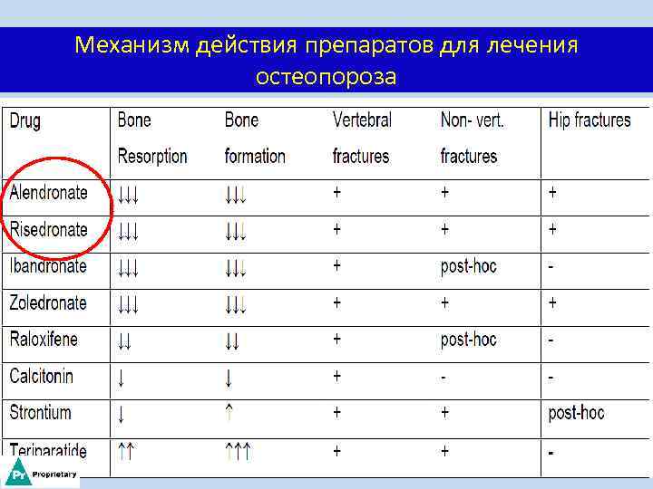 Механизм действия препаратов для лечения остеопороза 