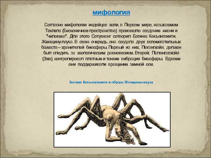 мифология Согласно мифологии индейцев хопи, в Первом мире, называемом Токпела (Бесконечное пространство) произошло создание