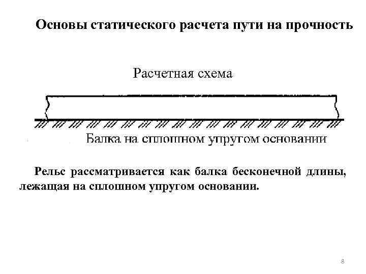 Прочность рельсов. Расчетная схема статического расчета пути на прочность. Расчётная схема статического расчета пути на прочность ЖД. Нагрузка на рельс. Расчет рельса на прочность.