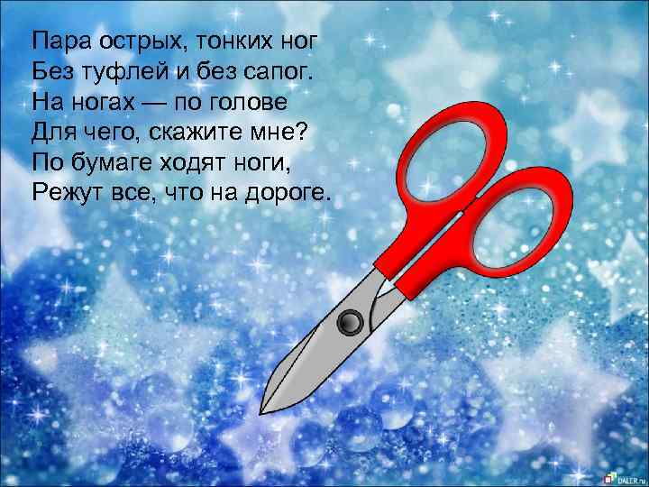 Пара острых, тонких ног Без туфлей и без сапог. На ногах — по голове