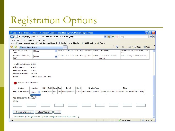 Registration Options 