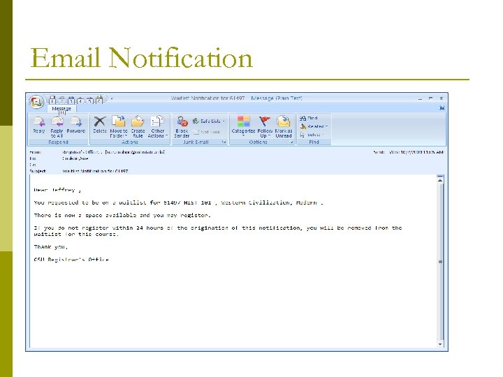 Email Notification 