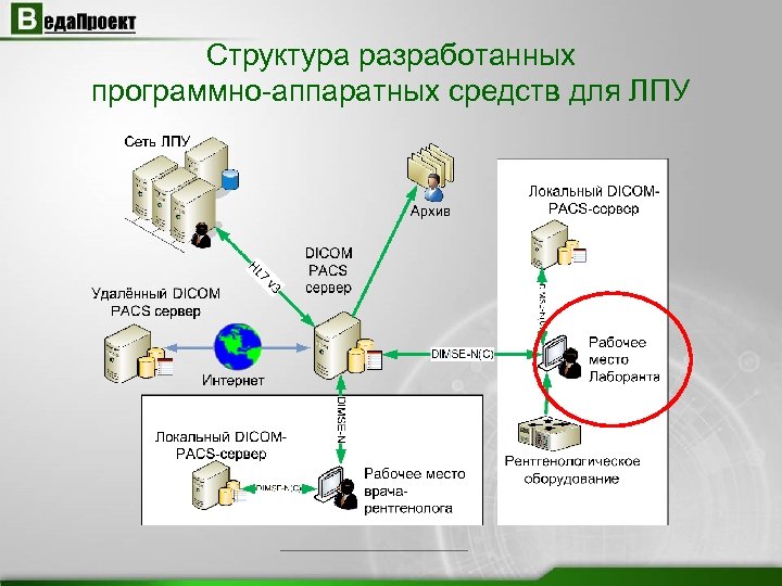 Структура разработанных программно-аппаратных средств для ЛПУ 