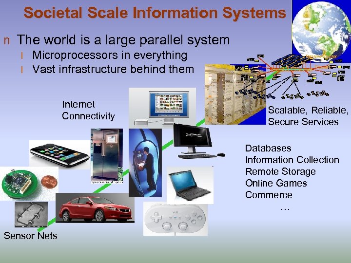 Societal Scale Information Systems n The world is a large parallel system l l