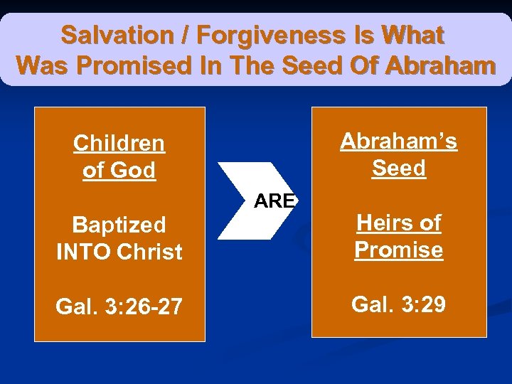 Salvation / Forgiveness Is What Was Promised In The Seed Of Abraham’s Seed Children