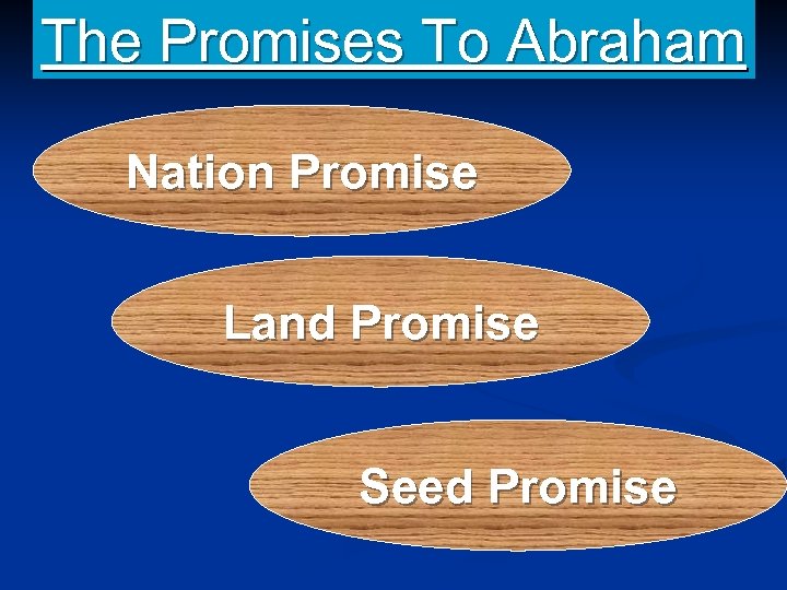 The Promises To Abraham Nation Promise Land Promise Seed Promise 