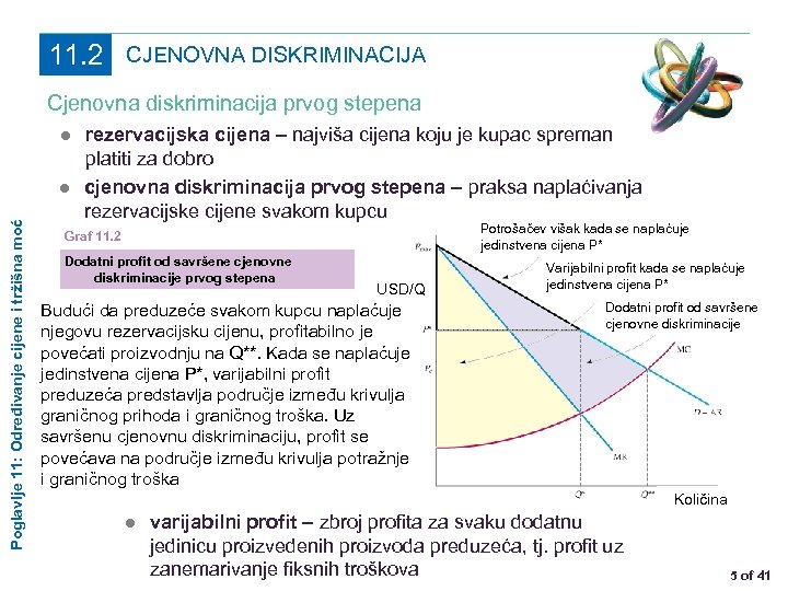 11. 2 CJENOVNA DISKRIMINACIJA Poglavlje 11: Određivanje cijene i tržišna moć Cjenovna diskriminacija prvog