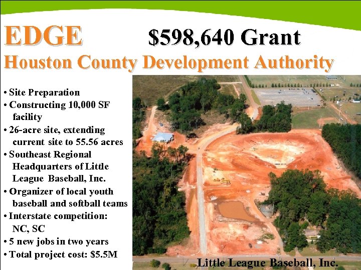 EDGE $598, 640 Grant Houston County Development Authority • Site Preparation • Constructing 10,