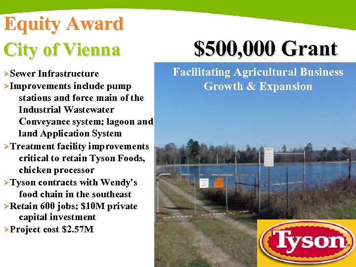 Equity Award City of Vienna ØSewer Infrastructure ØImprovements include pump stations and force main