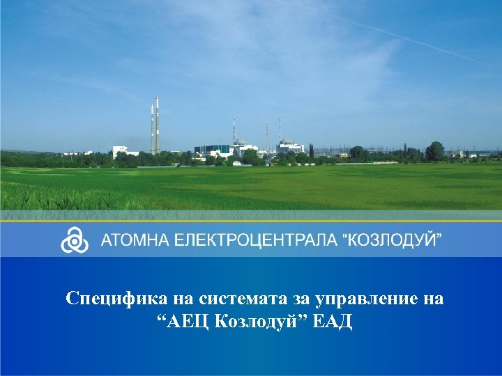 Специфика на системата за управление на “АЕЦ Козлодуй” ЕАД 