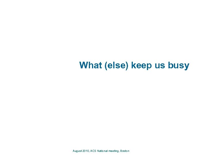 What (else) keep us busy August 2010, ACS National meeting, Boston 