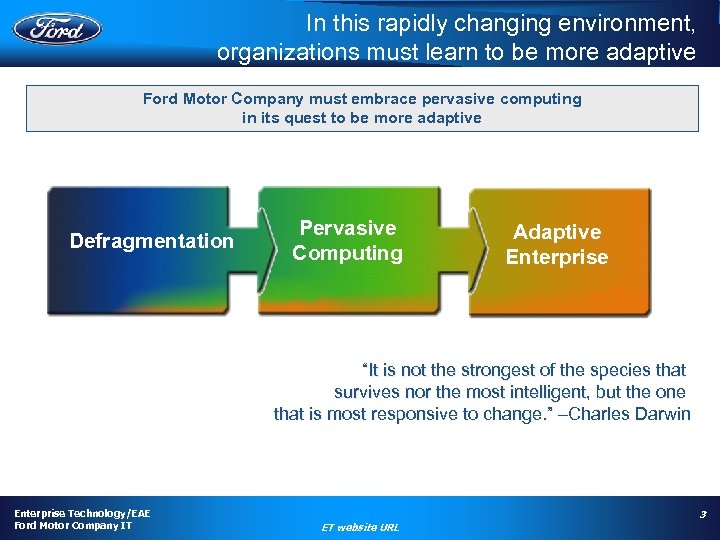 In this rapidly changing environment, organizations must learn to be more adaptive Ford Motor