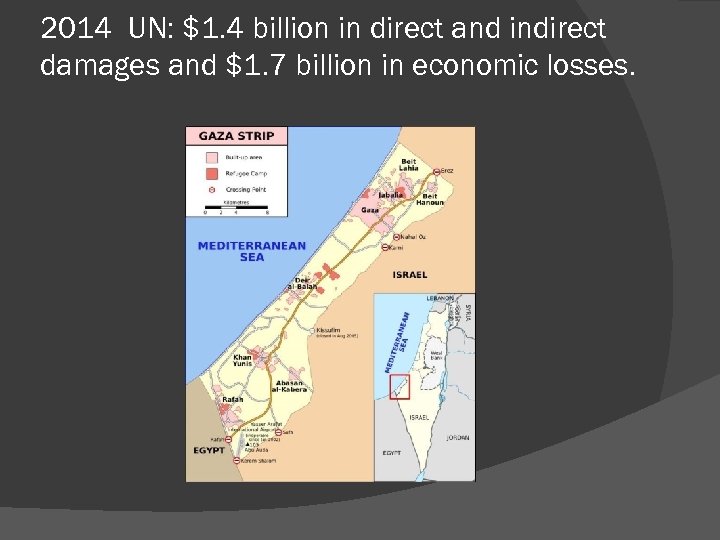 2014 UN: $1. 4 billion in direct and indirect damages and $1. 7 billion