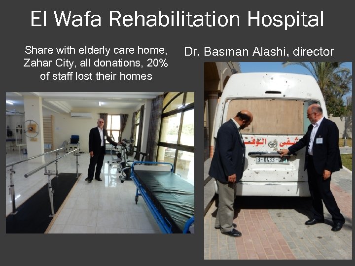 El Wafa Rehabilitation Hospital Share with elderly care home, Zahar City, all donations, 20%