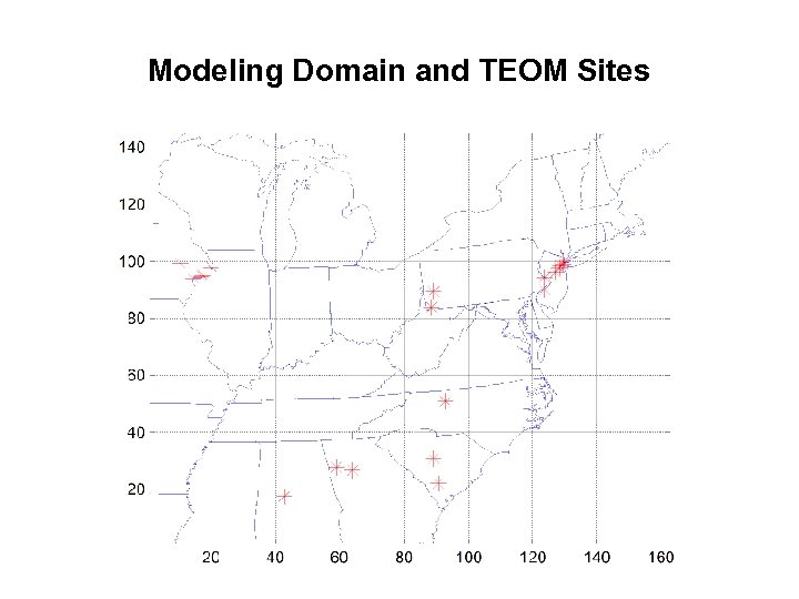 Modeling Domain and TEOM Sites 