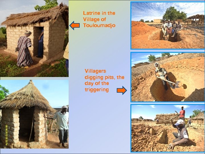 Latrine in the Village of Touloumadjo Villagers digging pits, the day of the triggering