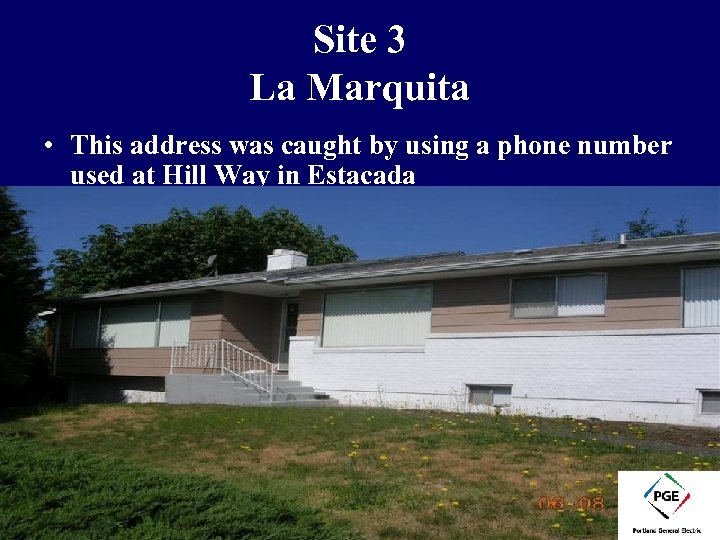 Site 3 La Marquita • This address was caught by using a phone number