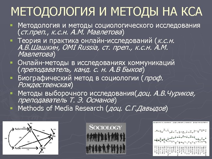 МЕТОДОЛОГИЯ И МЕТОДЫ НА КСА § Методология и методы социологического исследования (ст. преп. ,