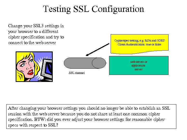 Testing SSL Configuration Change your SSL 3 settings in your browser to a different