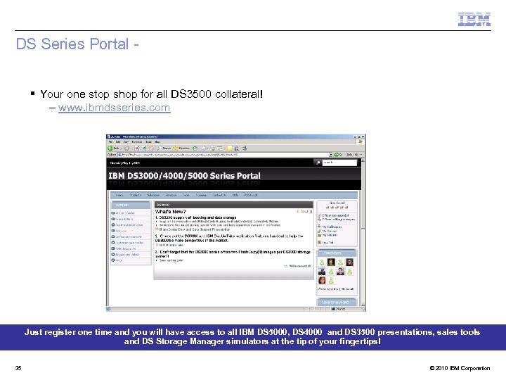 DS Series Portal - § Your one stop shop for all DS 3500 collateral!