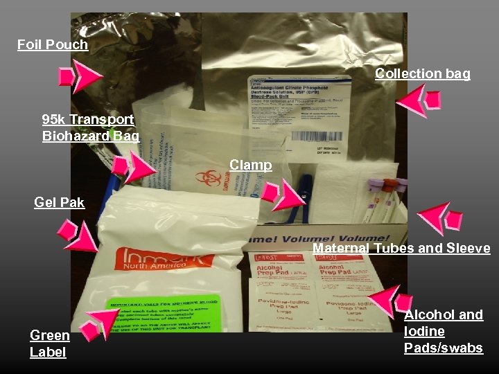Foil Pouch Collection bag 95 k Transport Biohazard Bag Clamp Gel Pak Maternal Tubes