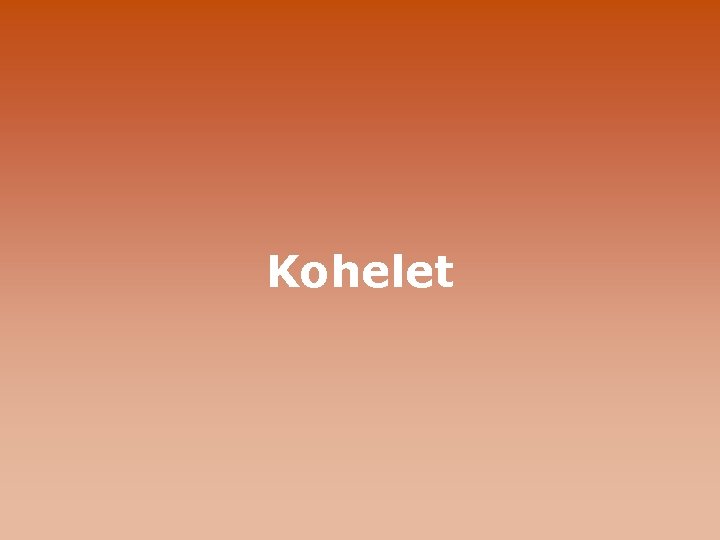 Kohelet 1 