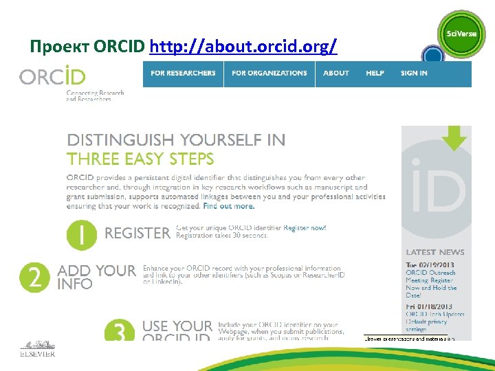 Проект ORCID http: //about. orcid. org/ 